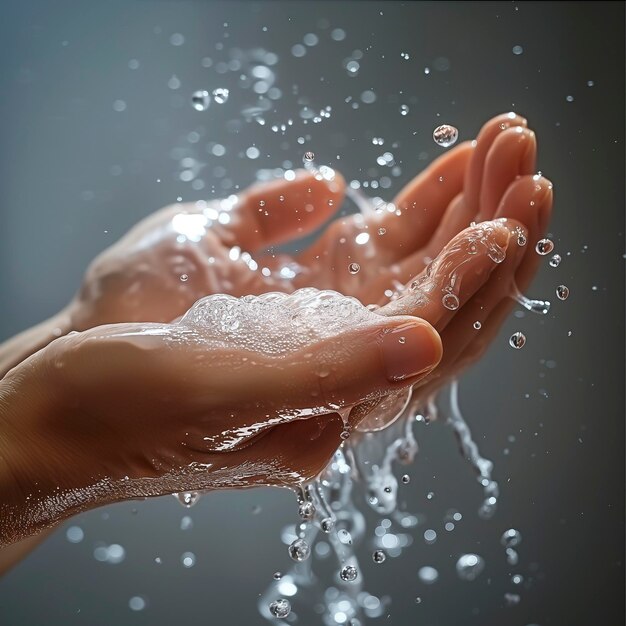 Someone is holding out their hands with water pouring from them Hand Stock Photos