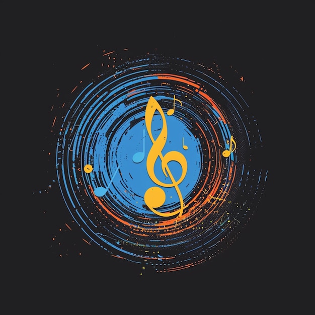 Photo song melody musical note or song logo vector