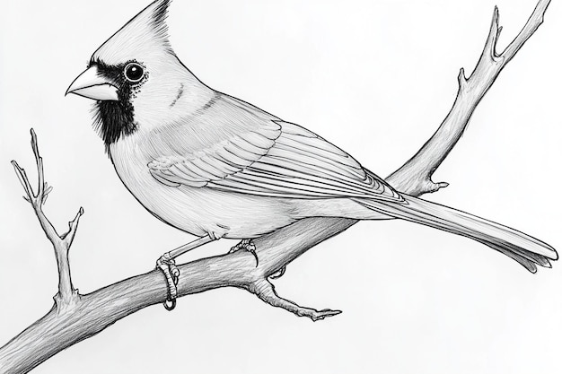 Photo songbird line art