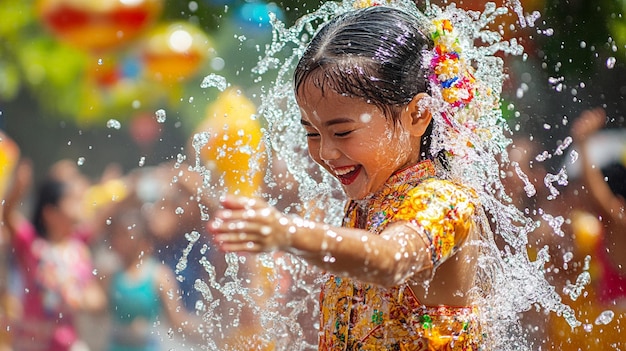 Photo songkran water festival in thailand