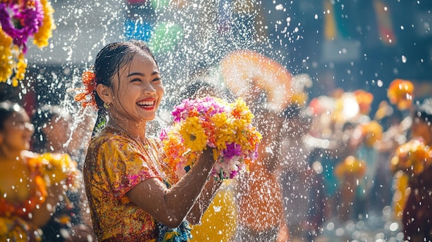 Photo songkran water festival in thailand