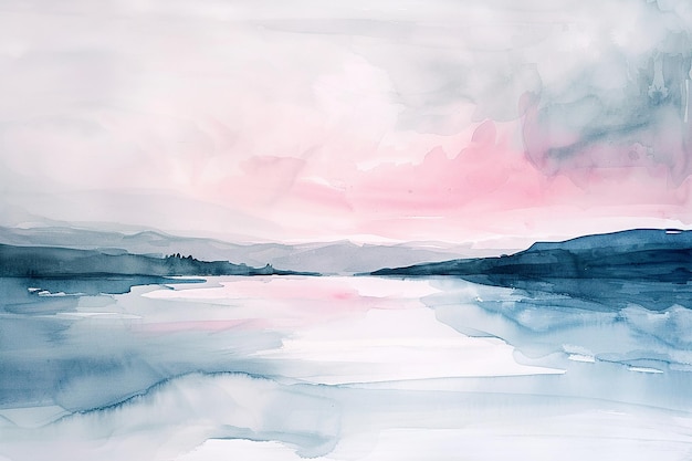 Soothing Aesthetic Watercolor Landscape