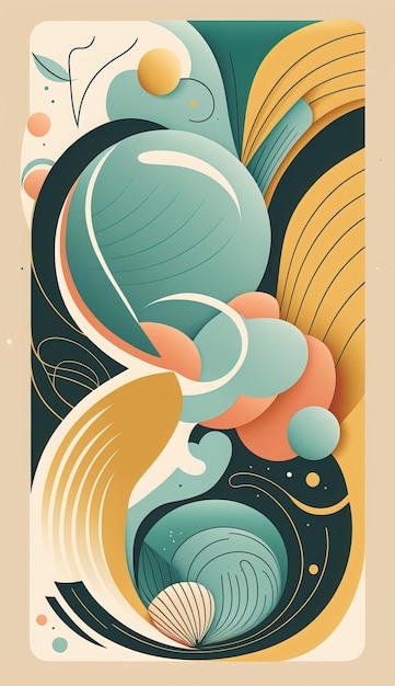 Soothing organic shapes in tranquil hues AI generative