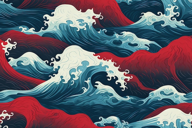 Soothing waves dance an ocean's embrace seamless Generative AI