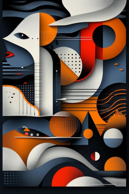 Sophisticated Abstract Shapes on Black Background