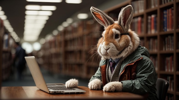 A sophisticated anthropomorphic owl working on a desktop computer in a home office