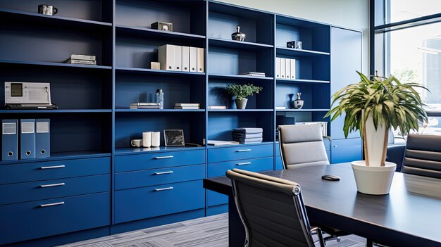 sophisticated blue cabinets