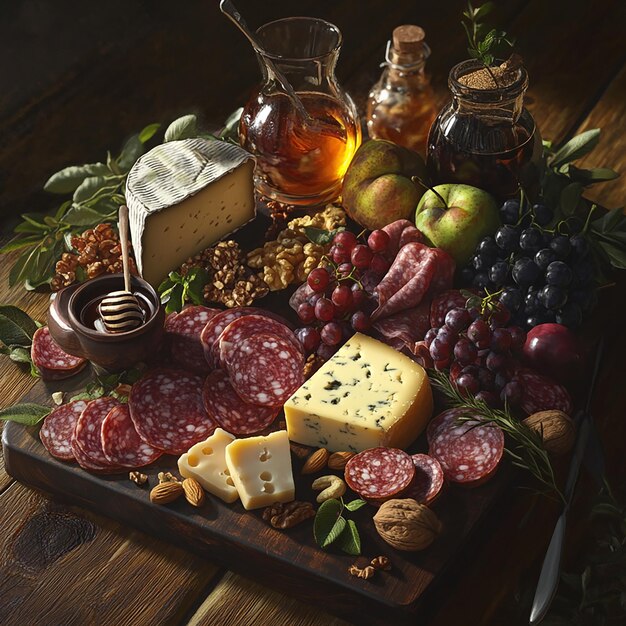 Photo sophisticated charcuterie and cheese board