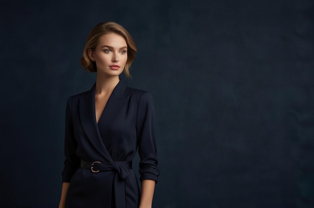 Photo sophisticated fashion on deep navy blue background