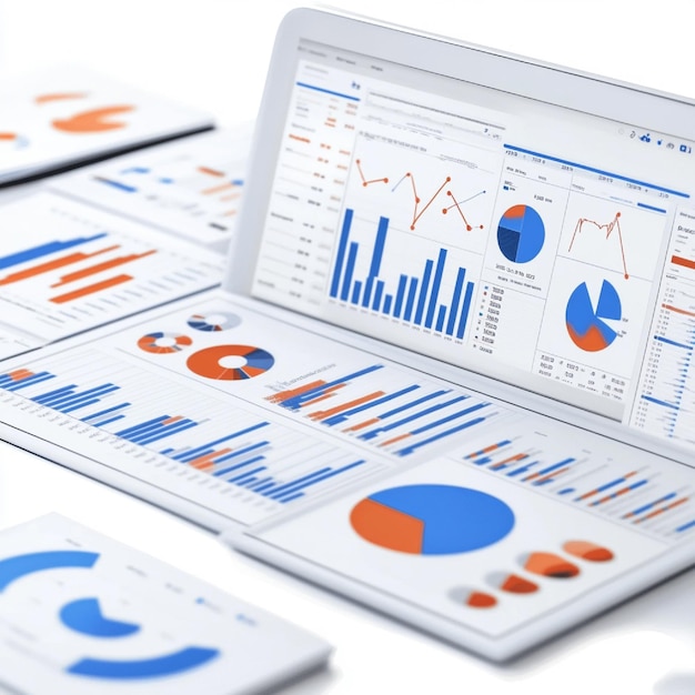 Photo sophisticated risk reporting tool with detailed charts and historical data