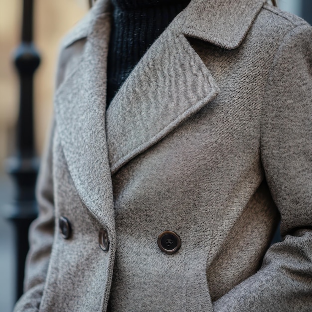 Photo sophisticated wool coat perfect for city strolls