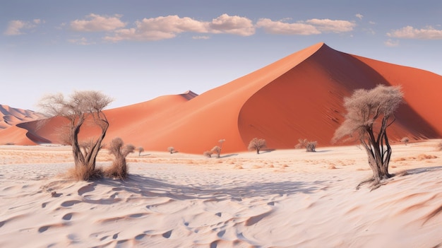 Sossusvlei namibia red sand dunes stark landscapes deadvlei Created with Generative AI technology