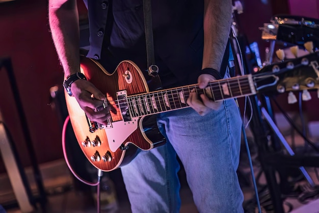 Soulful Guitarist Captivates the Night with Blues Melodies at Live Concert