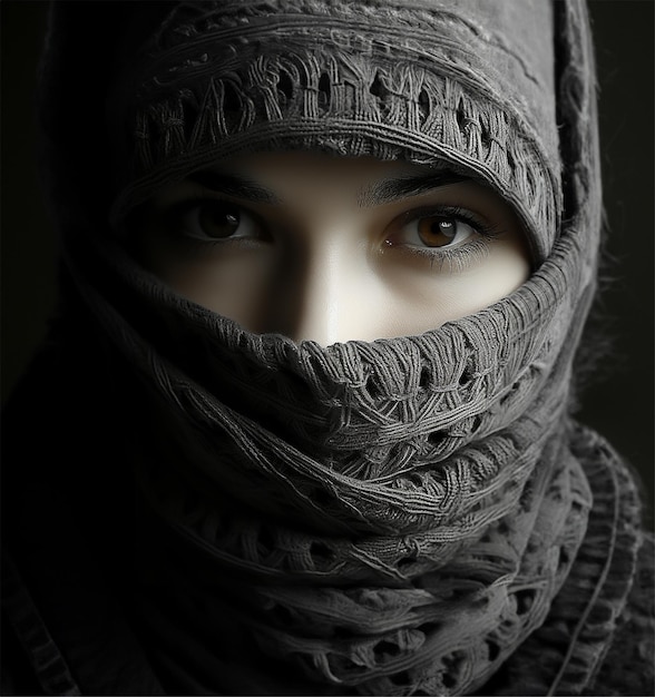 Soulful Hijab A Monochromatic Portrait Inspired by Photographic Artistry