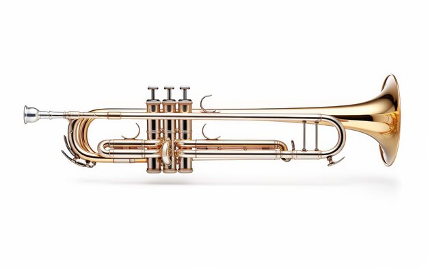 Soulful Melodies with Trombone on White Background