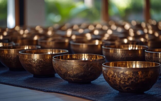 Photo sound healing session with tibetan singing bowls