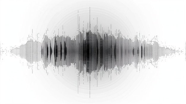 Photo sound wave abstract visual representation black wave against a white background