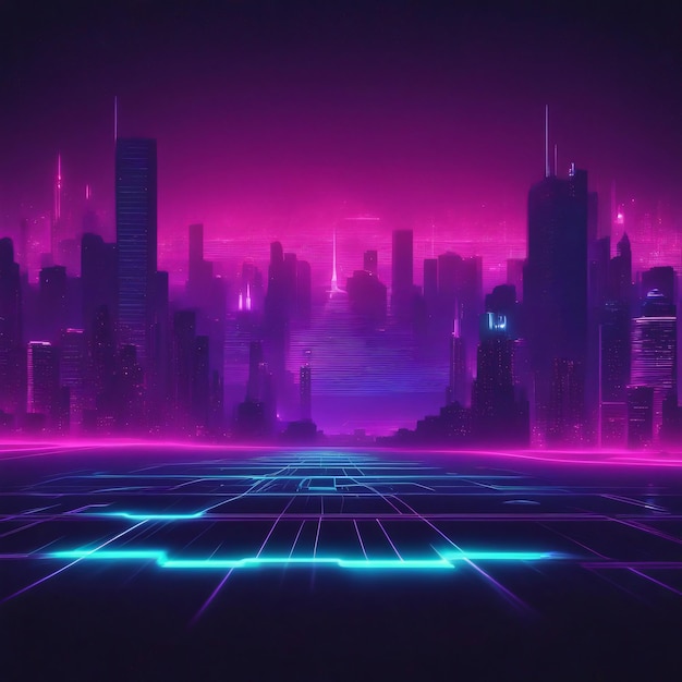 Sound Wave neon punk futuristic city