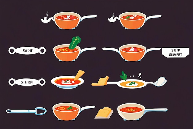 Photo soup vector icon catering iconset