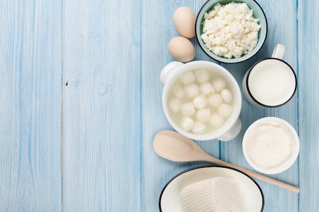 Sour cream milk cheese eggs and yogurt