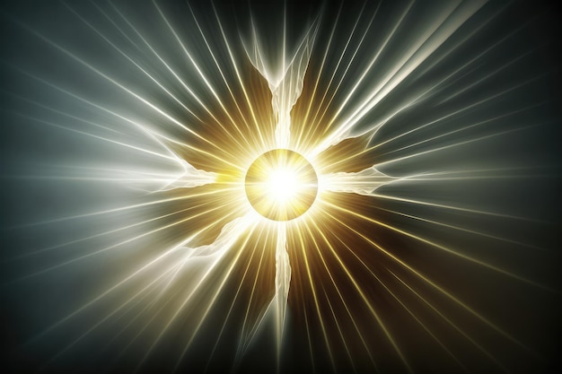 Source of consciousness with rays of light shining outward