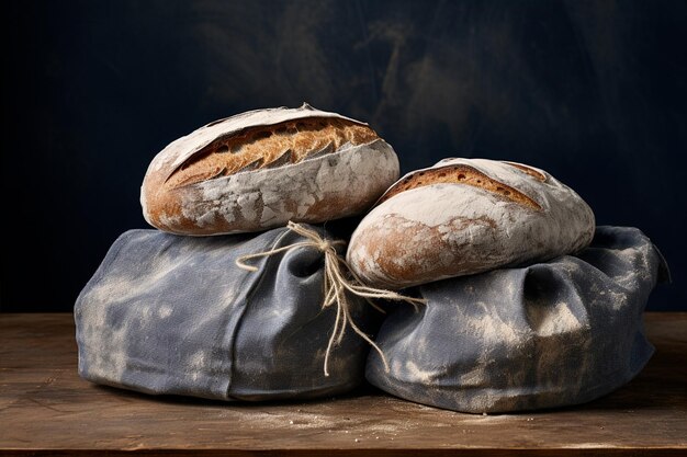 Photo sourdoughs resting on paper bags