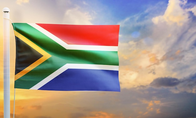 south_africa country flag, isolated 3d waving flag,