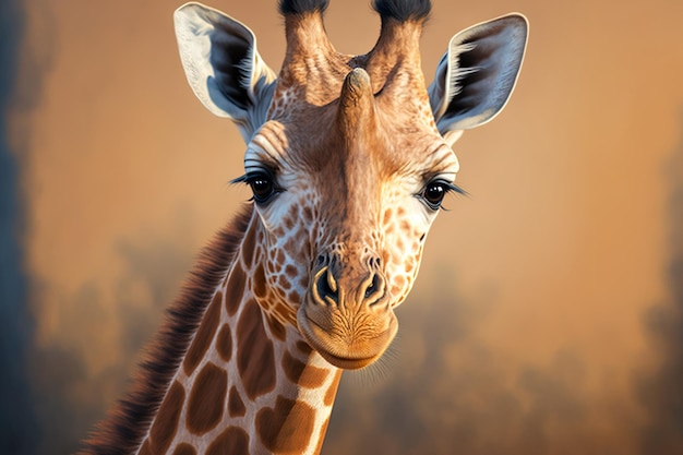 In South Africa a cute giraffe