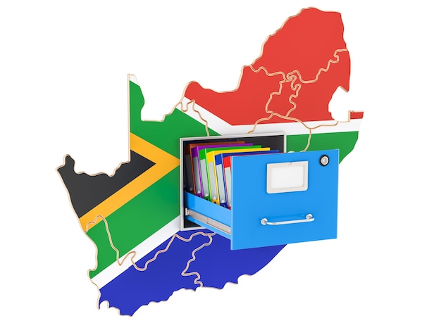 South Africa national database concept 3D rendering