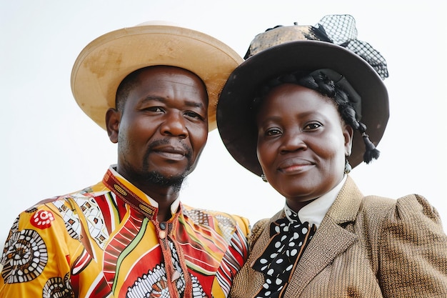 South African Couple On White Background