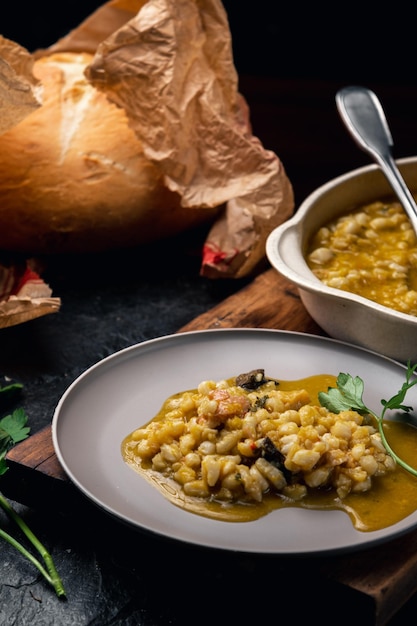 South American Gastronomy A Tasty Bowl of Argentine Locro with Pumpkin and Corn