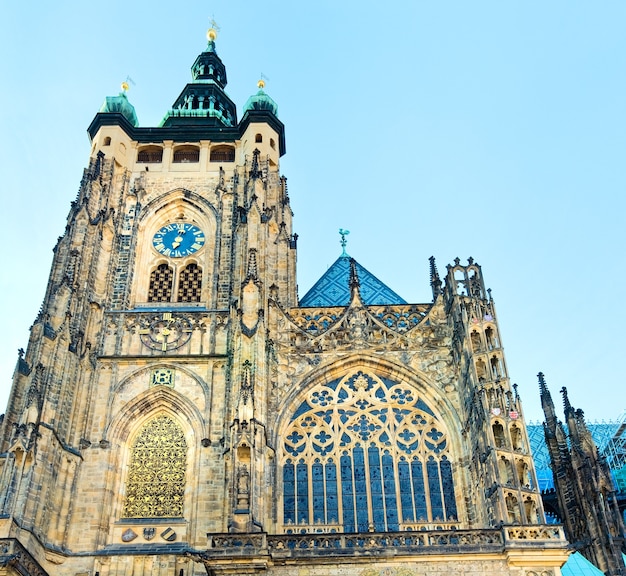 The south facade of St. Vitus Cathedral in Prague, Czech Republic