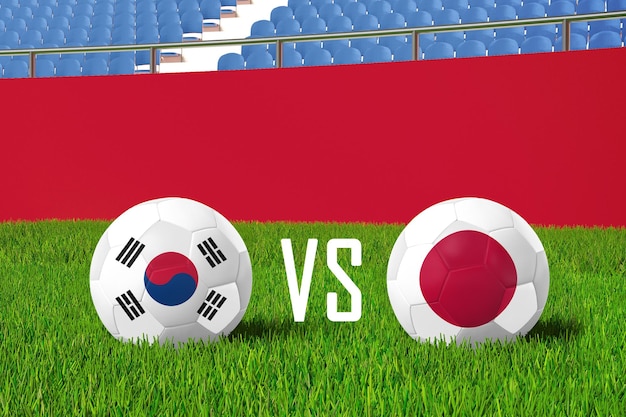 South Korea Versus Japan In Stadium