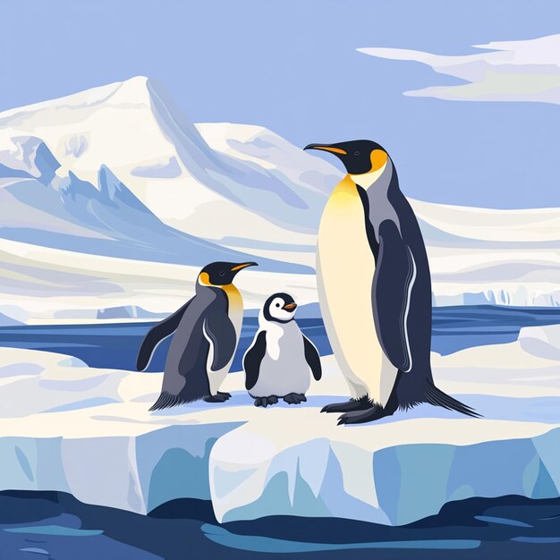 Photo south pole penguin vector illustration