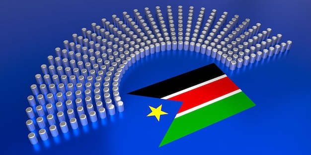 South Sudan flag voting parliamentary election concept 3D illustration