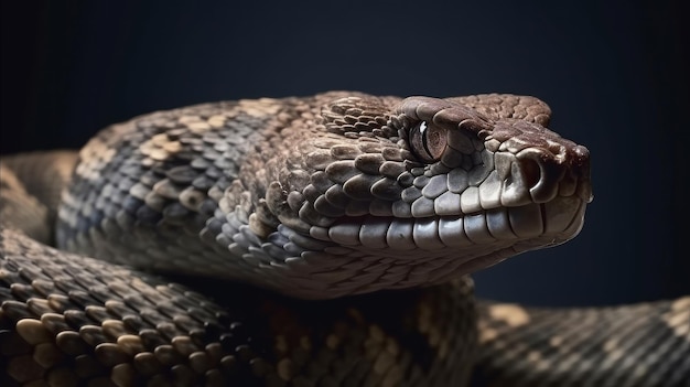 A Southern Pacific Rattlesnake portrait Generative AI