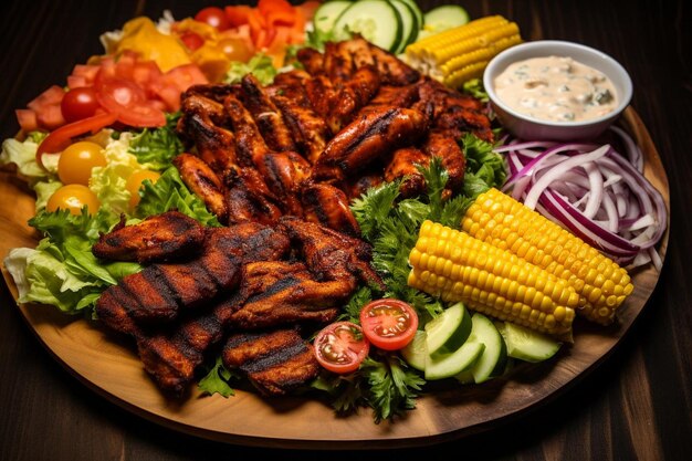 Southwest BBQ Chicken Salad Platter