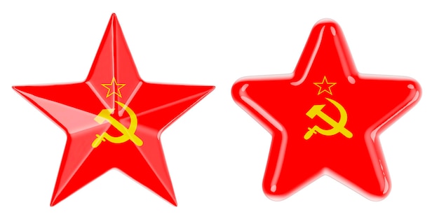 Soviet red star 3D rendering