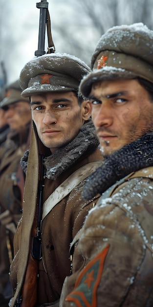 Photo soviet soldiers during the battle of stalingrad