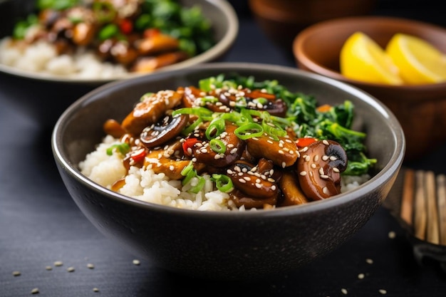 Soy Miso Mushroom Teriyaki Bowl