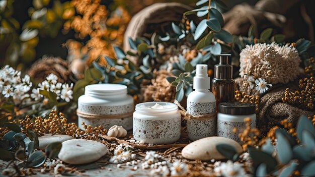 Spa Beauty Products with Mockup Space