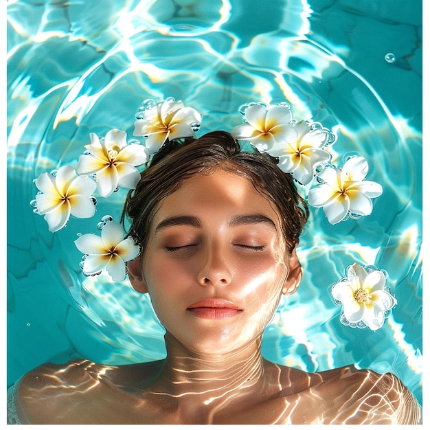 Spa concept with a woman and her eyes closed