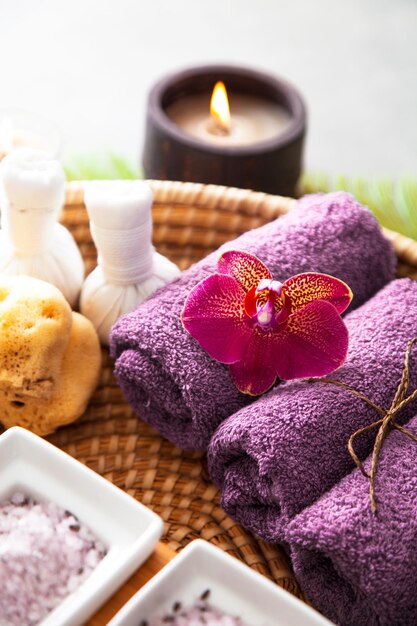 Spa products in natural setting