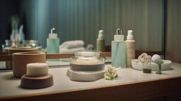 Spa products in spa center Generative ai