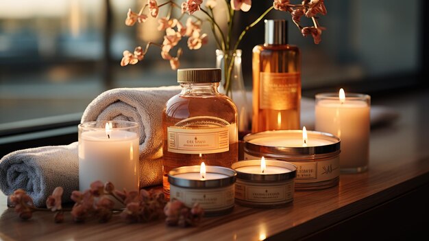 Spa products in spa center