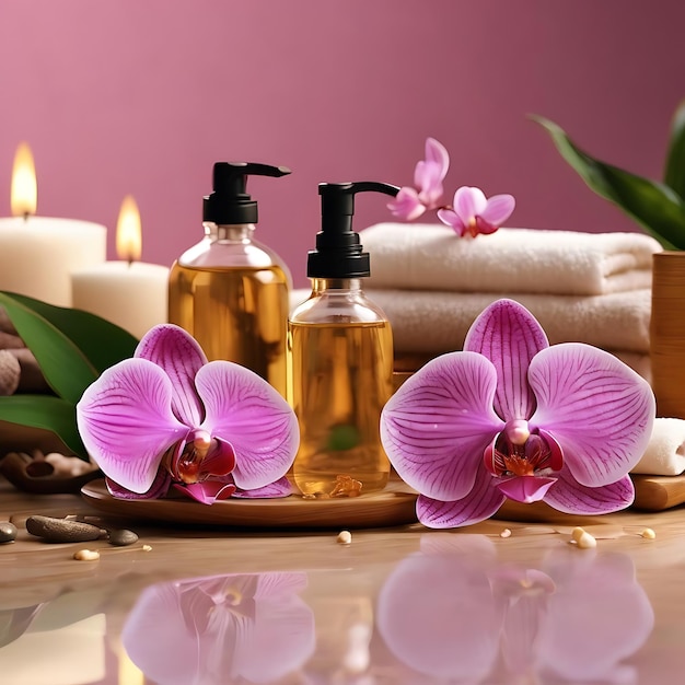 Spa products with orchids