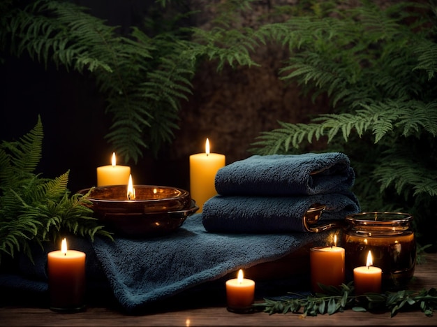 Spa Serenity Towel Candles Hot Stone Harmony