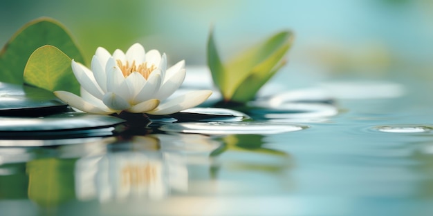 Spa Still Life with Stones and Flowers in Serenity Water Natural Alternative Therapy Generative Ai