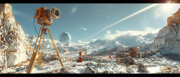 Space Age Surveying Futuristic Equipment