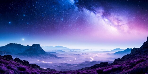 space background long banner gradient galaxy background purple sky